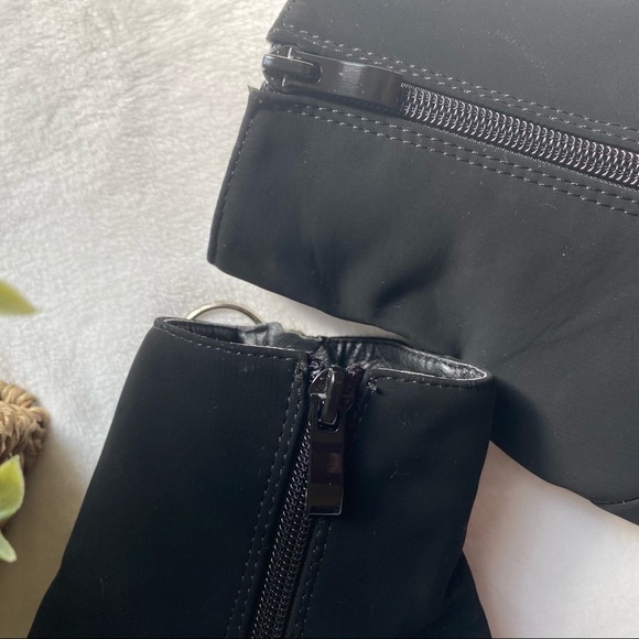 Black Ankle Boots with Silver Ring Zipper - Picture 6 of 9